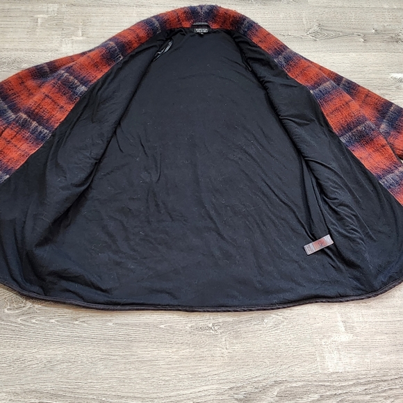 TOPSHOP Wool Blend Shacket Oversized Open Cardigan Jacket Orange Black 6 - Picture 3 of 16